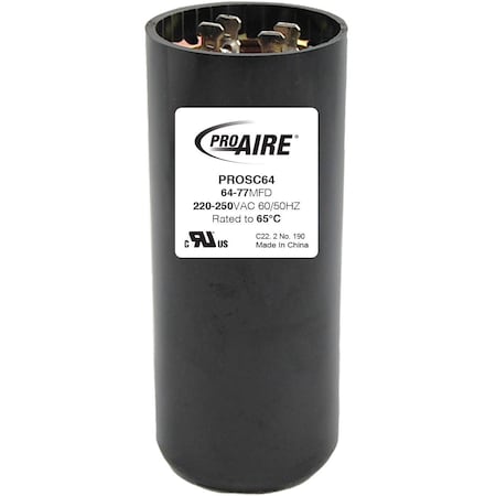 Perfect Aire Start Capacitor, Round, 64-77MFD/220-250V PROSC64